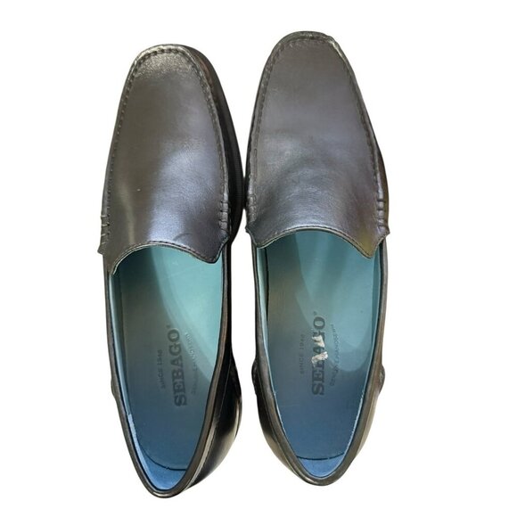 Sebago Sussex  Moc Toe Men's 9 M Black Leather Slip On Dress Loafers Made In USA - Picture 9 of 12